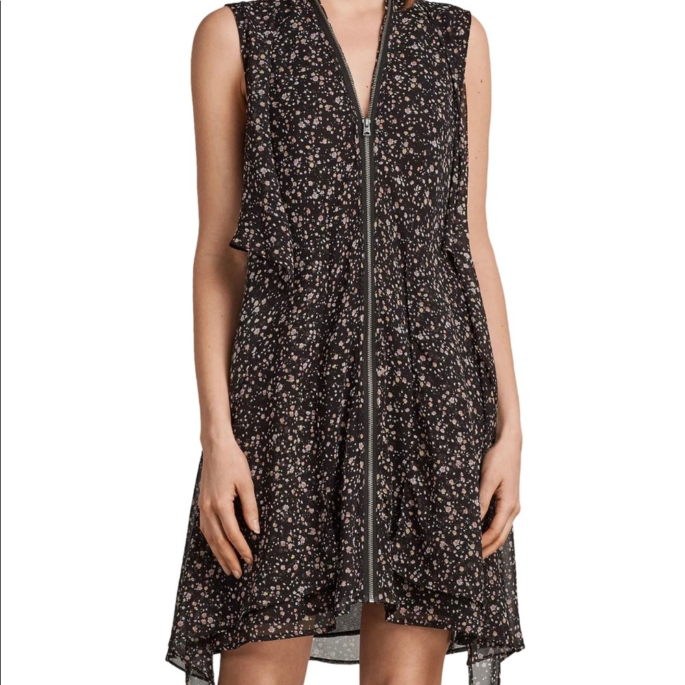 All Saints Jayda Pepper Floral Print Dress, Small